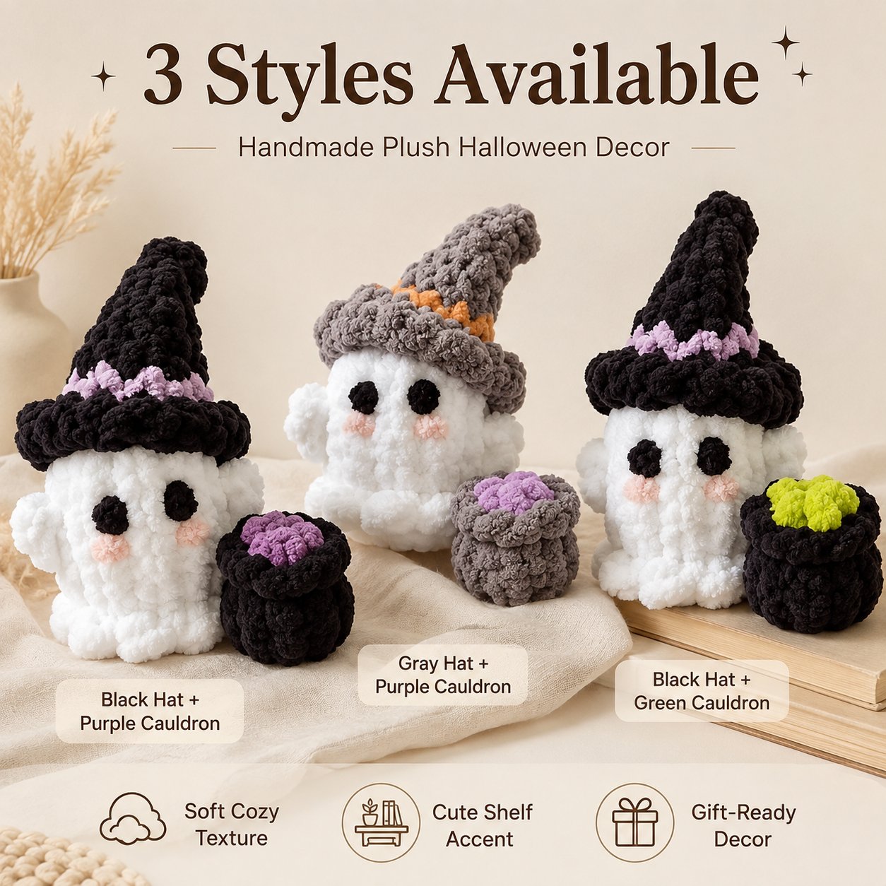 👻 Crochet Witch Ghost Decor — Cute, Cozy & Spooky! 🧙‍♀️✨