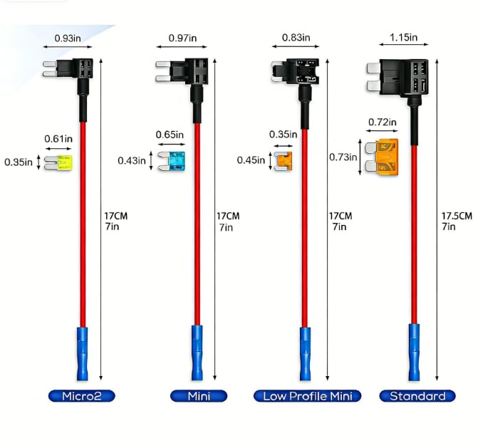 12PCS 4-Types Add-a-Circuit Fuse Tap Kit
