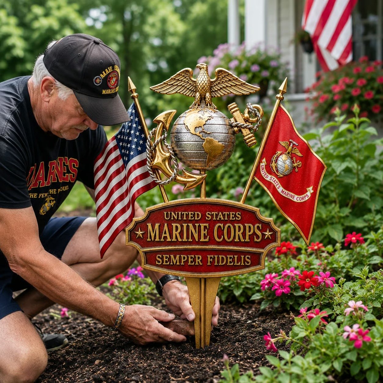 🏆Last Day Promo: 49% OFF 🎖️-US Marine Corps Semper Fidelis Tribute Garden Stake - ✈️Buy 2 Free Shipping Today!