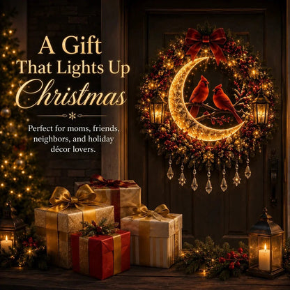 ✨ Christmas Moonlight Wreath Collection – Lighted Holiday Door Decor
