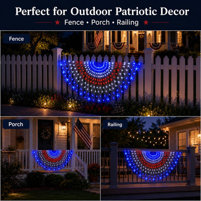🇺🇸 Patriotic LED Fence Light – 4FT Red White Blue Glow Outdoor Decor