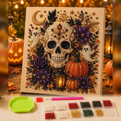 💥 Last Day 49% OFF – 👻✨ Halloween Pearl Art DIY Kit – Turn Tiny Pearls into Spooky-Cute Magic