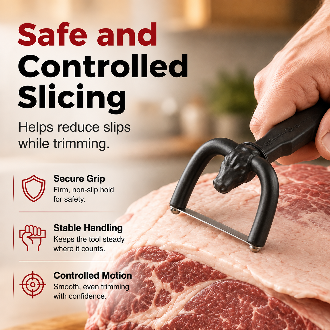 🥩 Handheld Fat Trimmer for Beef & Pork BBQ Prep
