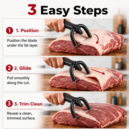 🥩 Handheld Fat Trimmer for Beef & Pork BBQ Prep