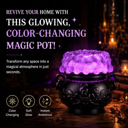 👻✨Light-up Color-changing Cauldron Waterglobe 3-Wick Candle Holder