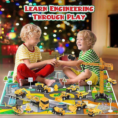 🔥Limited Time Promotion 49% OFF！！！🚗Kids Advent Calendar for Boys: Alloy Construction Engineering Vehicle Toy Sets