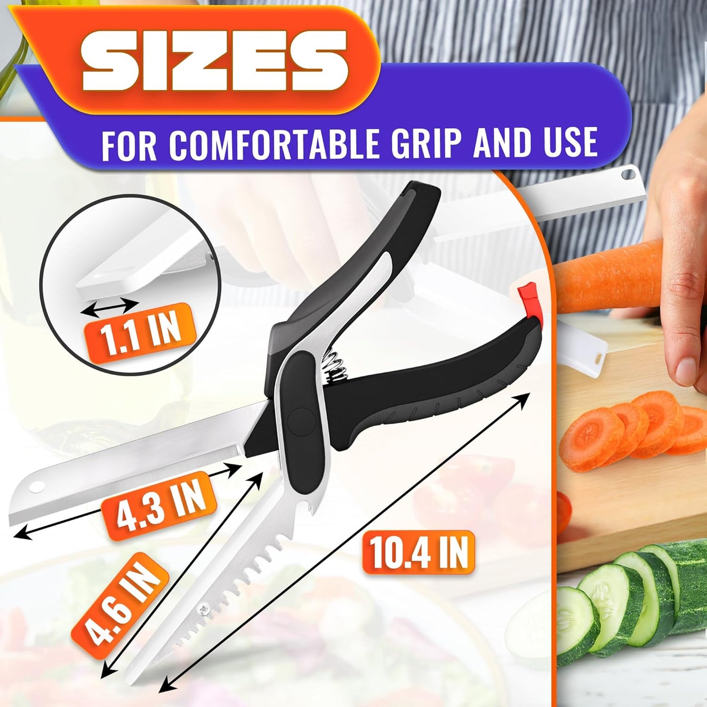 🔥Limited Time 50% Off✨2 in 1 Kitchen Scissors for Food