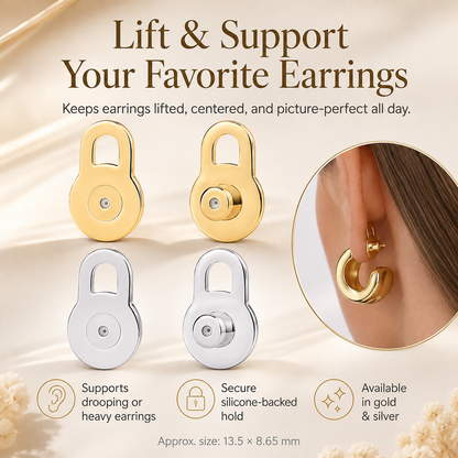 🔥14K Gold Plated Earring Lifters - Lift & Support Heavy Earrings For A Perfect