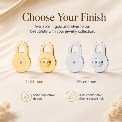 14K Gold Plated Earring Lobe Lifters – Lift & Support Heavy Earrings for a Perfect Look