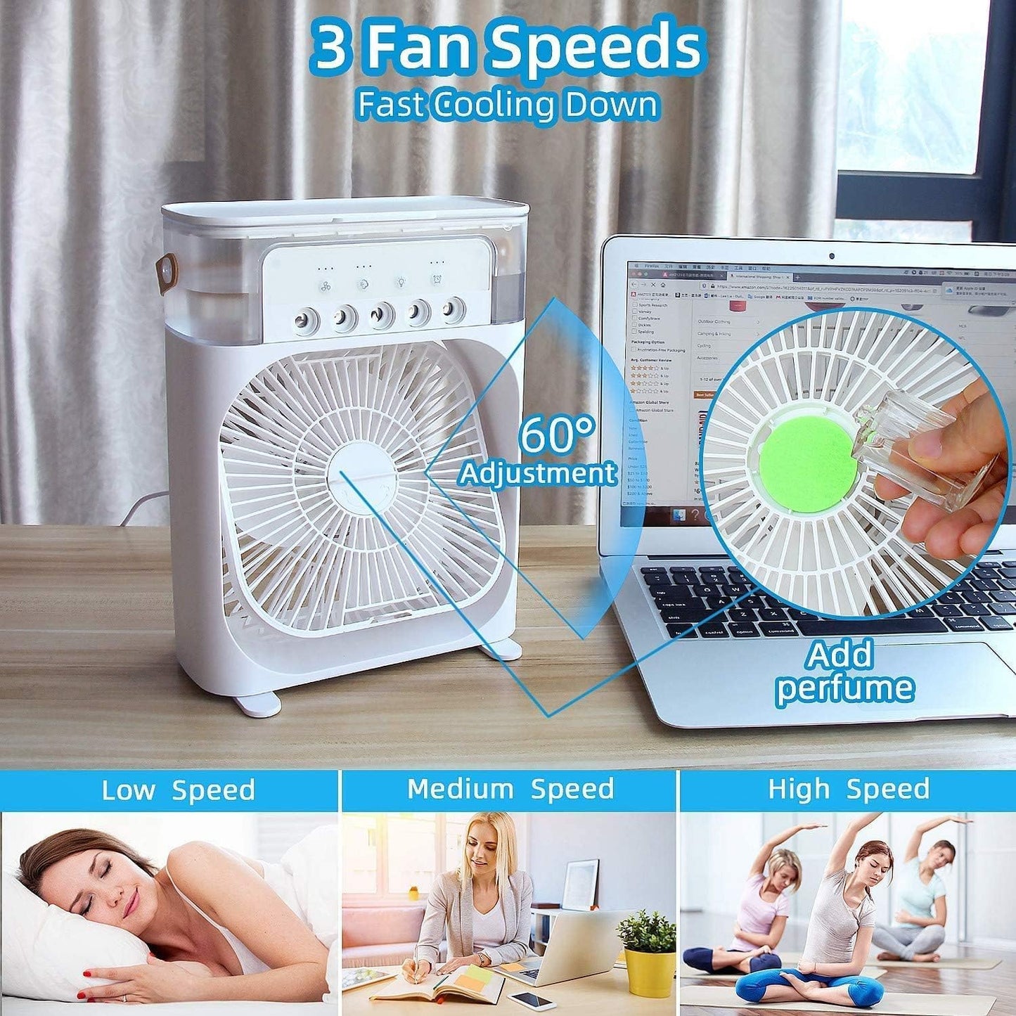 Five-Hole Spray Fan Desktop USB Electric Fan