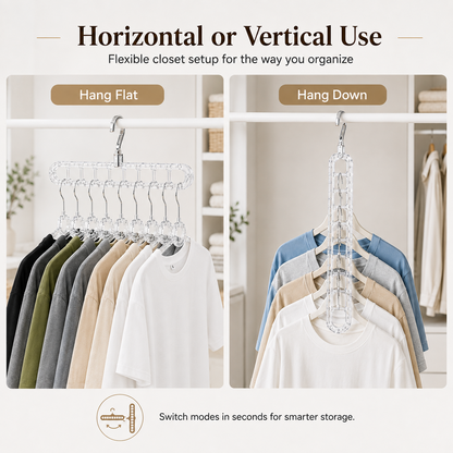 9-Hole Foldable Pants Hanger – Adjustable Anti-Slip Space-Saving Closet Organizer