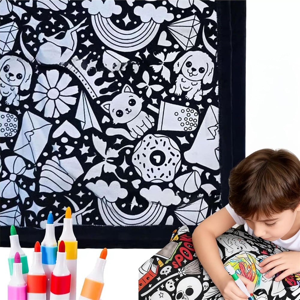 🎨 DIY Doodle Blanket — Color, Create & Make It Uniquely Yours! ✨