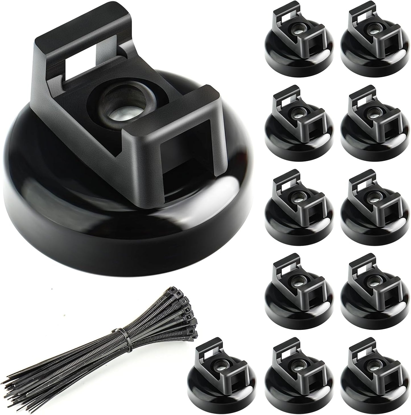 🧲 12 Pack Heavy Duty Magnetic Zip Tie Mounts for Cable Management
