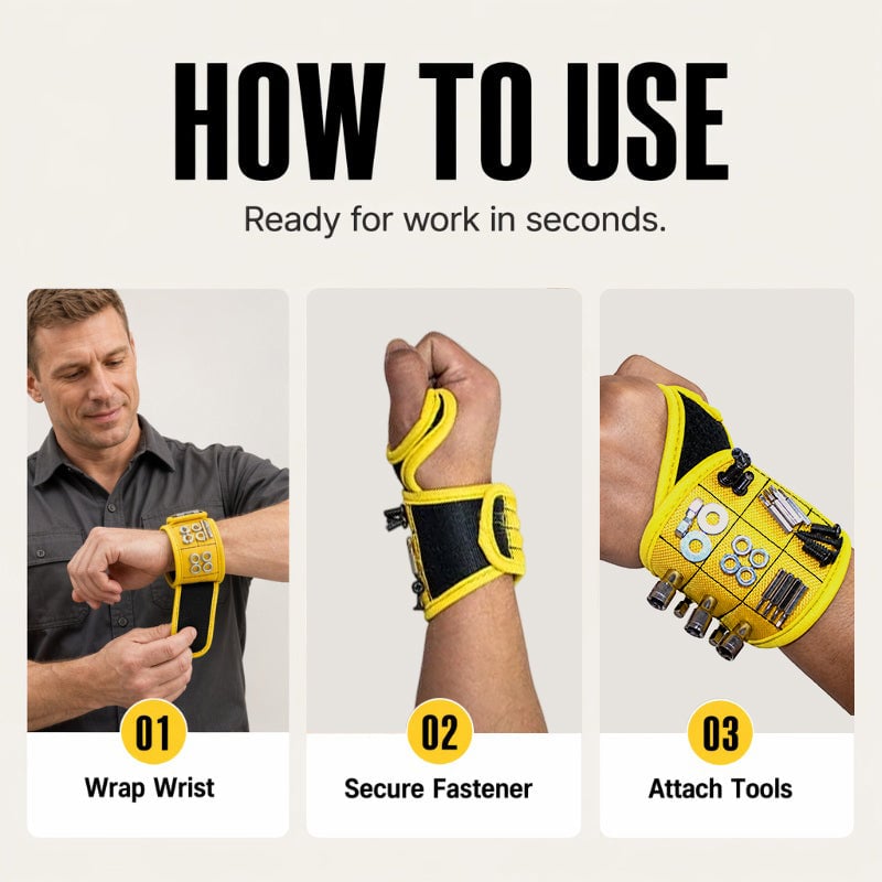 Magnetic Tool Holder,Practical Magnetic DIY Tool Wristband