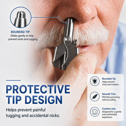Manual Nose Hair Trimmer – Waterproof Stainless Steel, No Battery Needed