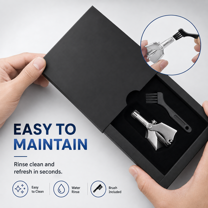 Manual Nose Hair Trimmer – Waterproof Stainless Steel, No Battery Needed