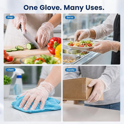 🧤 Latex-Free & Food Safe – 100 Disposable TPE Gloves for Kitchen, Cleaning & More. UK Stock