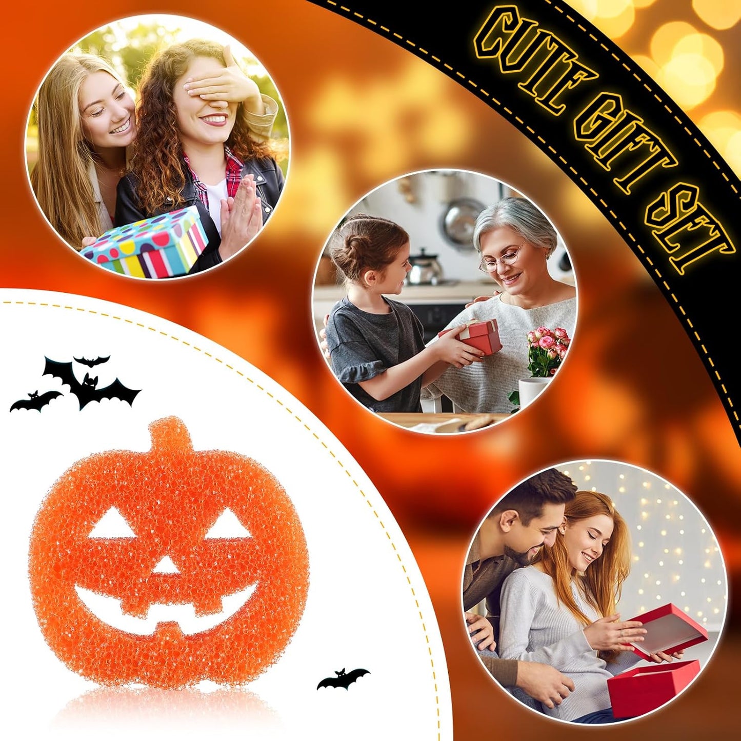 Halloween Series Temperature-Sensitive Sponge with Smile Design