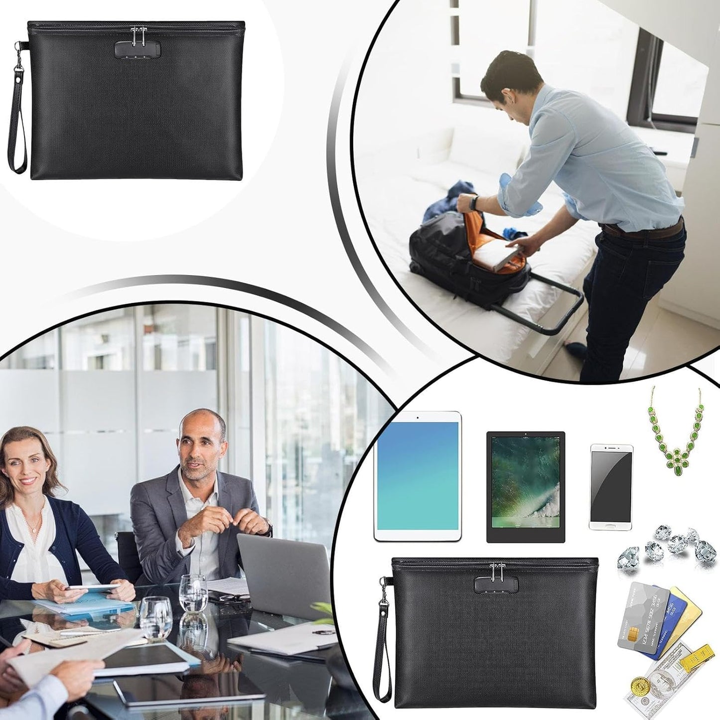 Fireproof Document Bag – Waterproof File Organizer for Cash, Passport, Legal Documents & Valuables