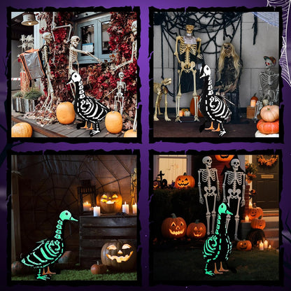 🎃Halloween Porch Goose Outfits Skeleton Costume for 23''💀