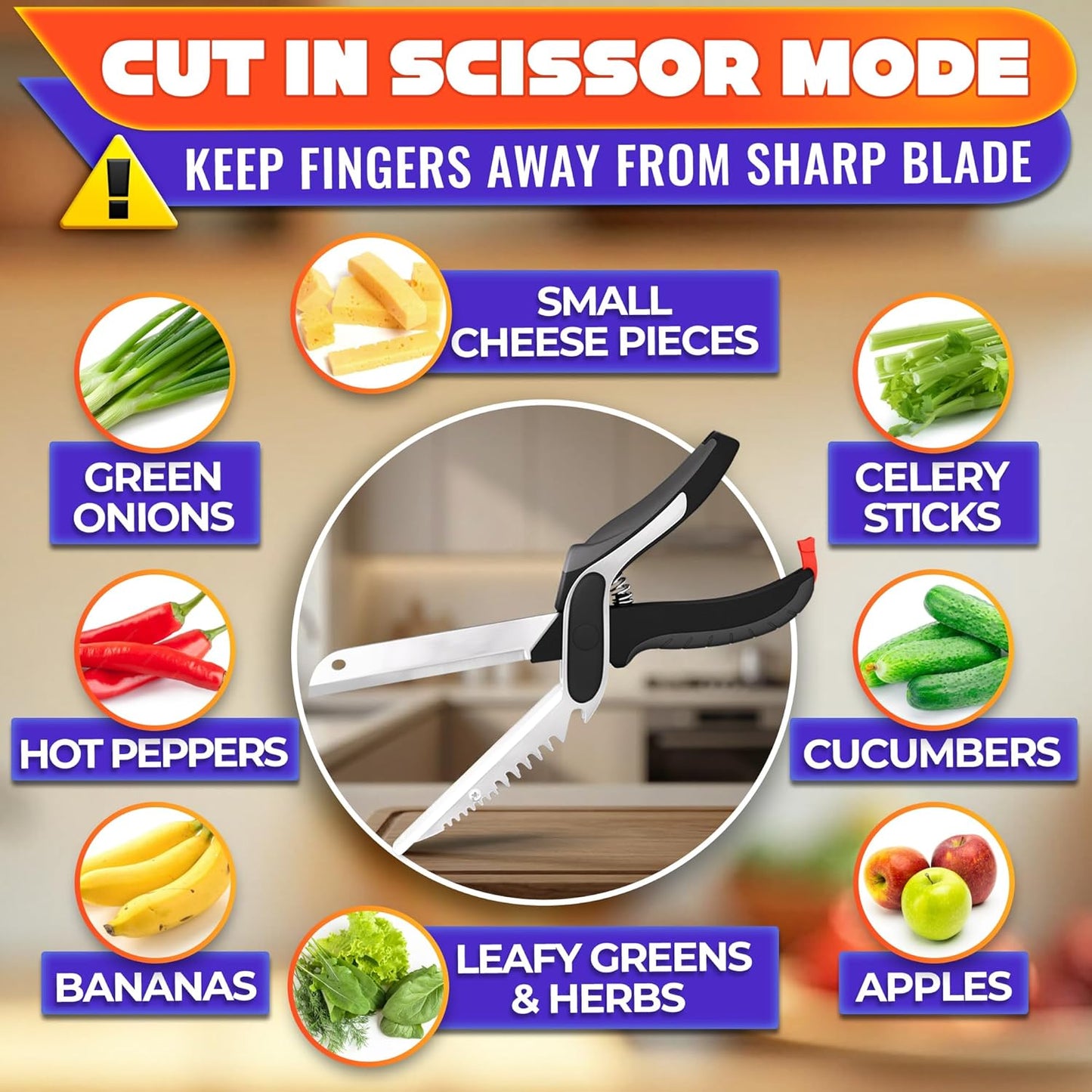 🔥Limited Time 50% Off✨2 in 1 Kitchen Scissors for Food