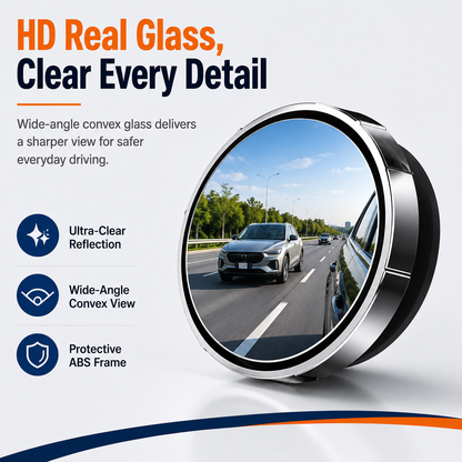 2-Pack Blind Spot Mirrors – 360° Adjustable Wide-Angle Rearview Safety Mirrors