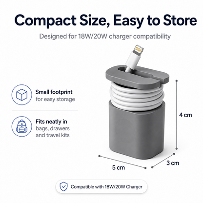 2-in-1 Silicone Charger Case with Cord Wrap