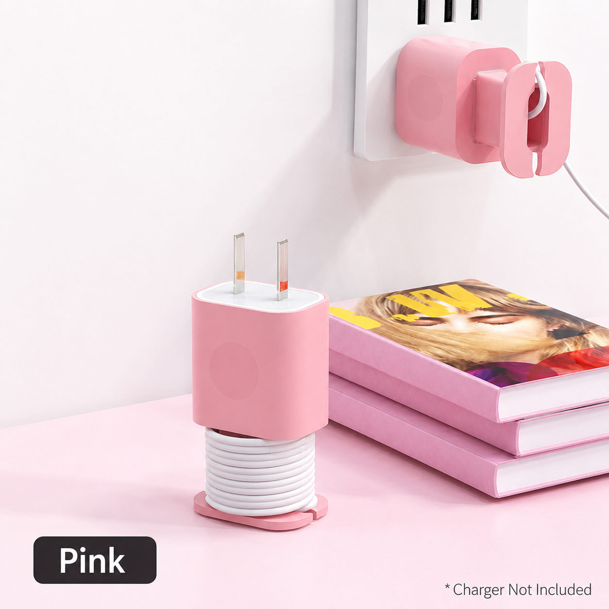 2-in-1 Silicone Charger Case with Cord Wrap
