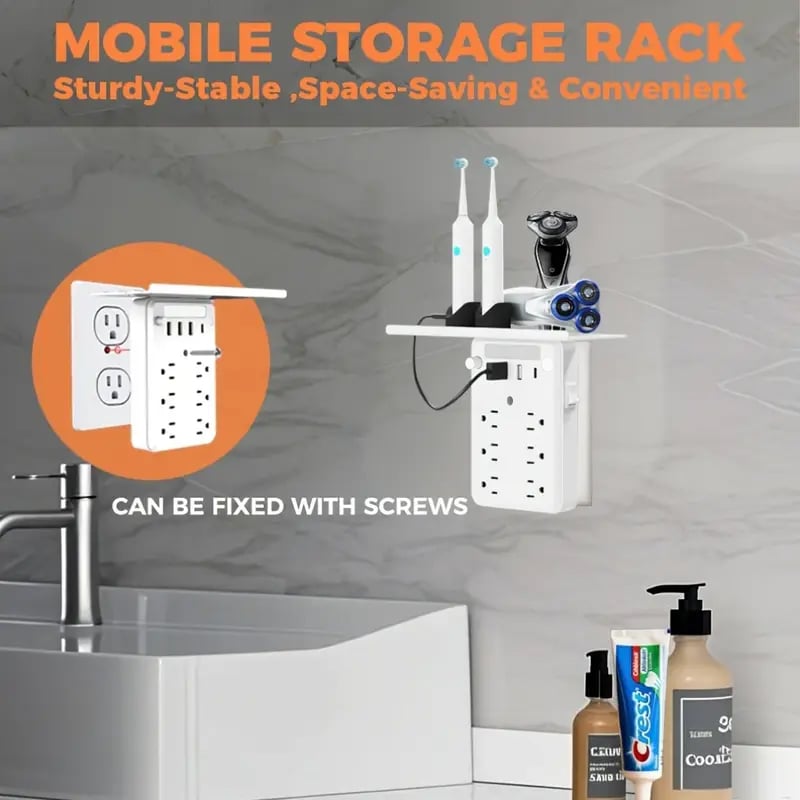 🔥LAST DAY 49% OFF💥🎁Wall Outlet Extender with Shelf Night（Buy 2 Free Shipping✈️）