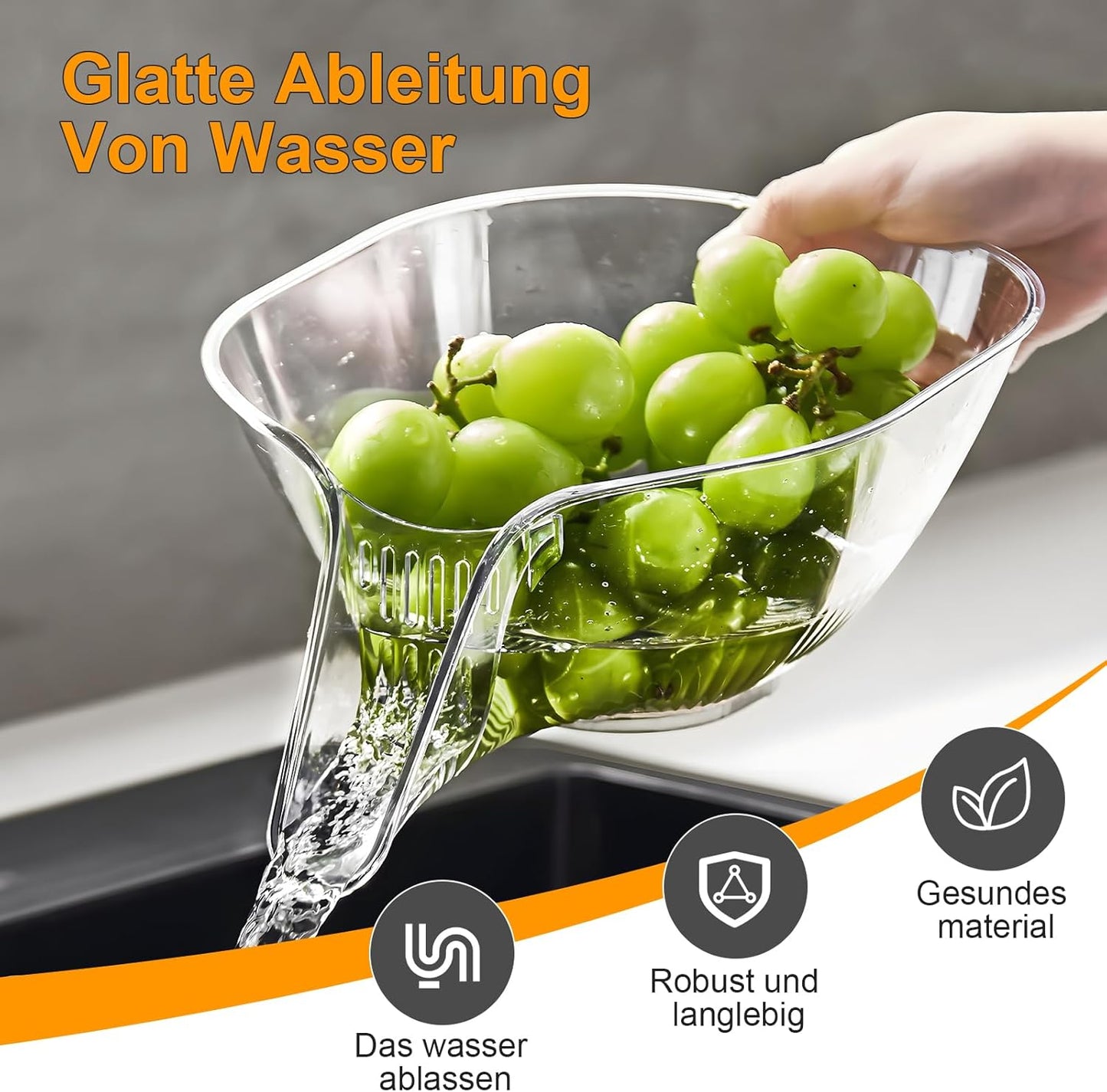 🚿Drain Basket with Jumpstart Sale Spout💧 Accessories Gadgets for Washing Vegetables & Fruits