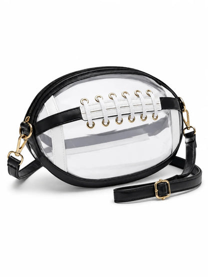🏈 Game Day Favorite Clear Football Crossbody Bag with Adjustable Strap
