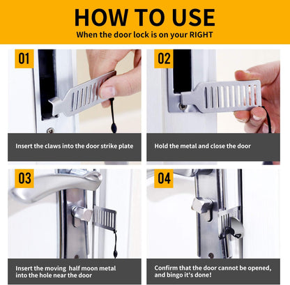 🔒 Portable Stainless Steel Travel Door Security Lock