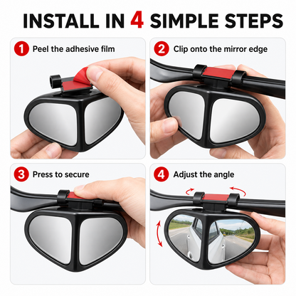 2Pcs Dual-Lens Blind Spot Mirror – 360° Adjustable Wide View Parking & Reversing Mirror