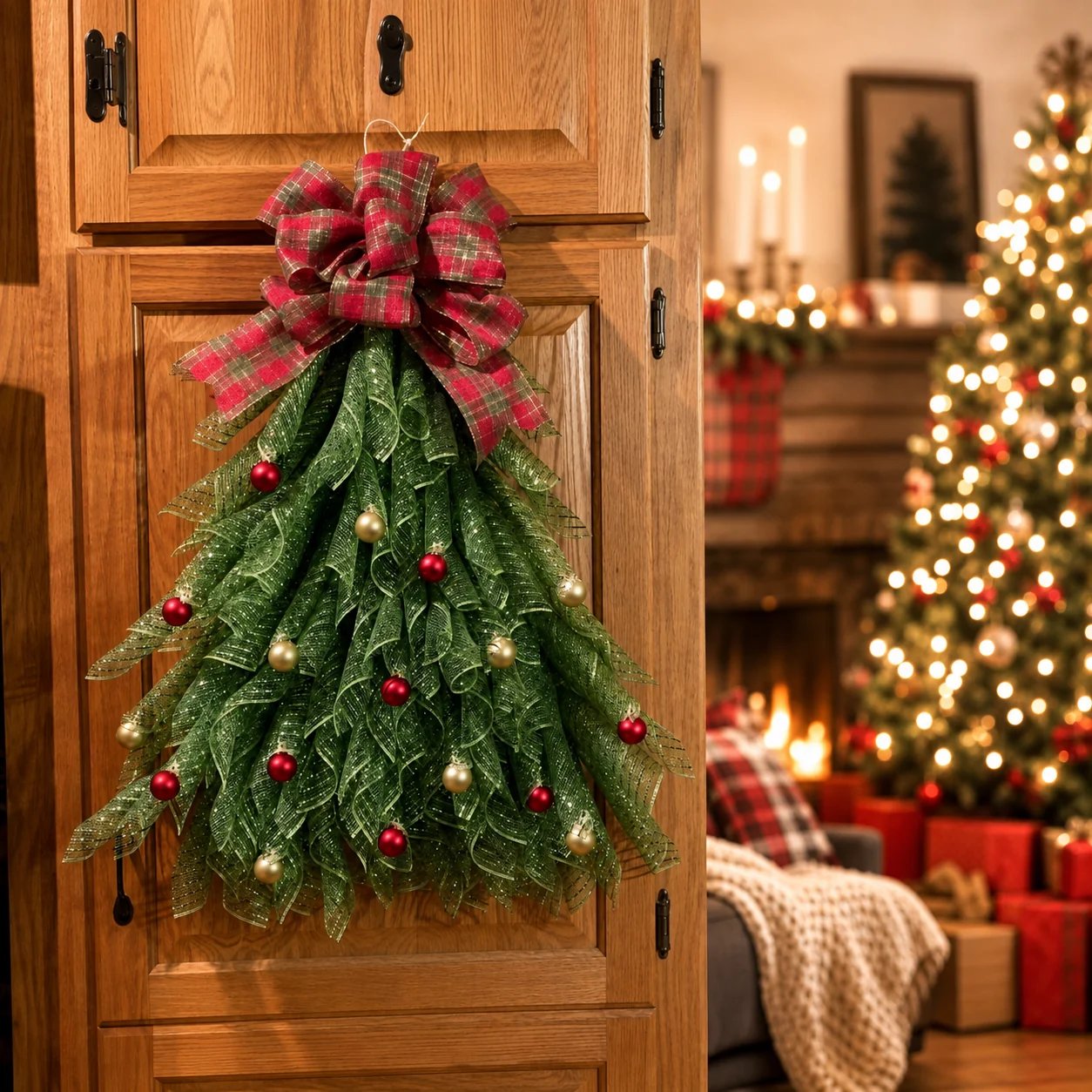 🔥Christmas Sale 50% OFF - 🎄Handmade Christmas Tree Wreath for Front Door