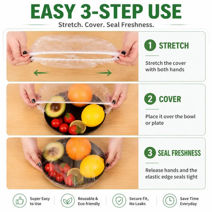 🔥Hot sale-100PCS Disposable Stretch Food Covers for Bowls & Plates🥡