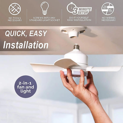 ✅Install In 3 Mins! Socket Screw-in Fan Light 2 In 1✨