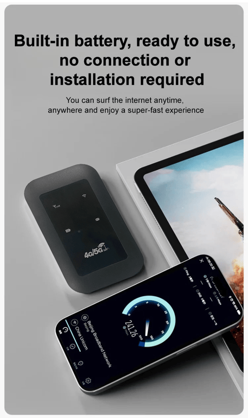 🎁[Power on and use] All-network portable wifi