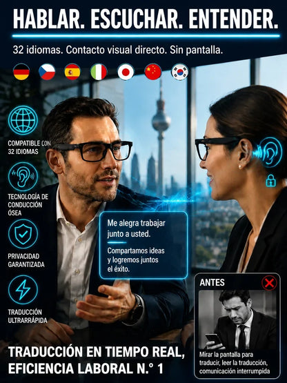 Gafas inteligentes SL con zoom, cambio de color y traducción AI en tiempo real