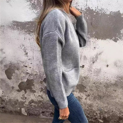 🔥 Round Neck Zipper Knitted Jacket