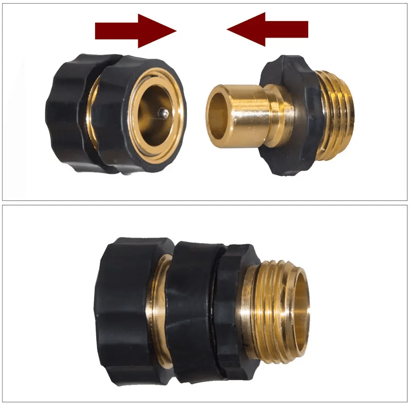 ✨LAST DAY 49% OFF - 🛠️3/4' Aluminum Alloy Garden Hose Quick Connector — Heavy-Duty Leak-Proof Quick Connect Fittings
