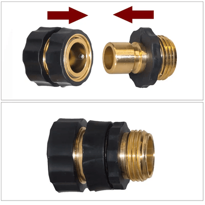 ✨LAST DAY 49% OFF - 🛠️3/4' Aluminum Alloy Garden Hose Quick Connector — Heavy-Duty Leak-Proof Quick Connect Fittings