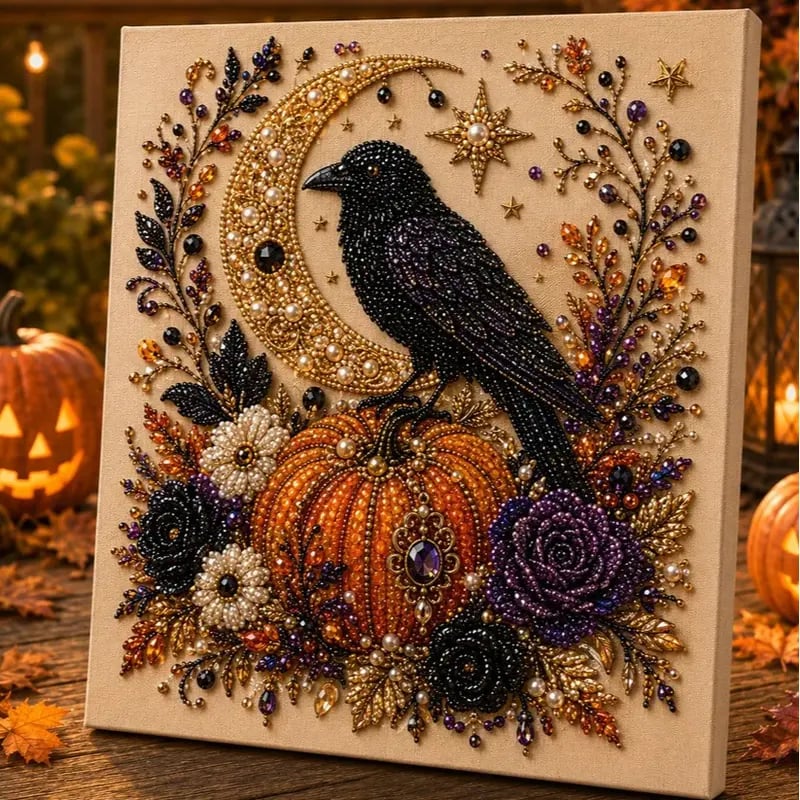Cute Halloween Ghost Pearl Art DIY Kit (8 × 8 in)