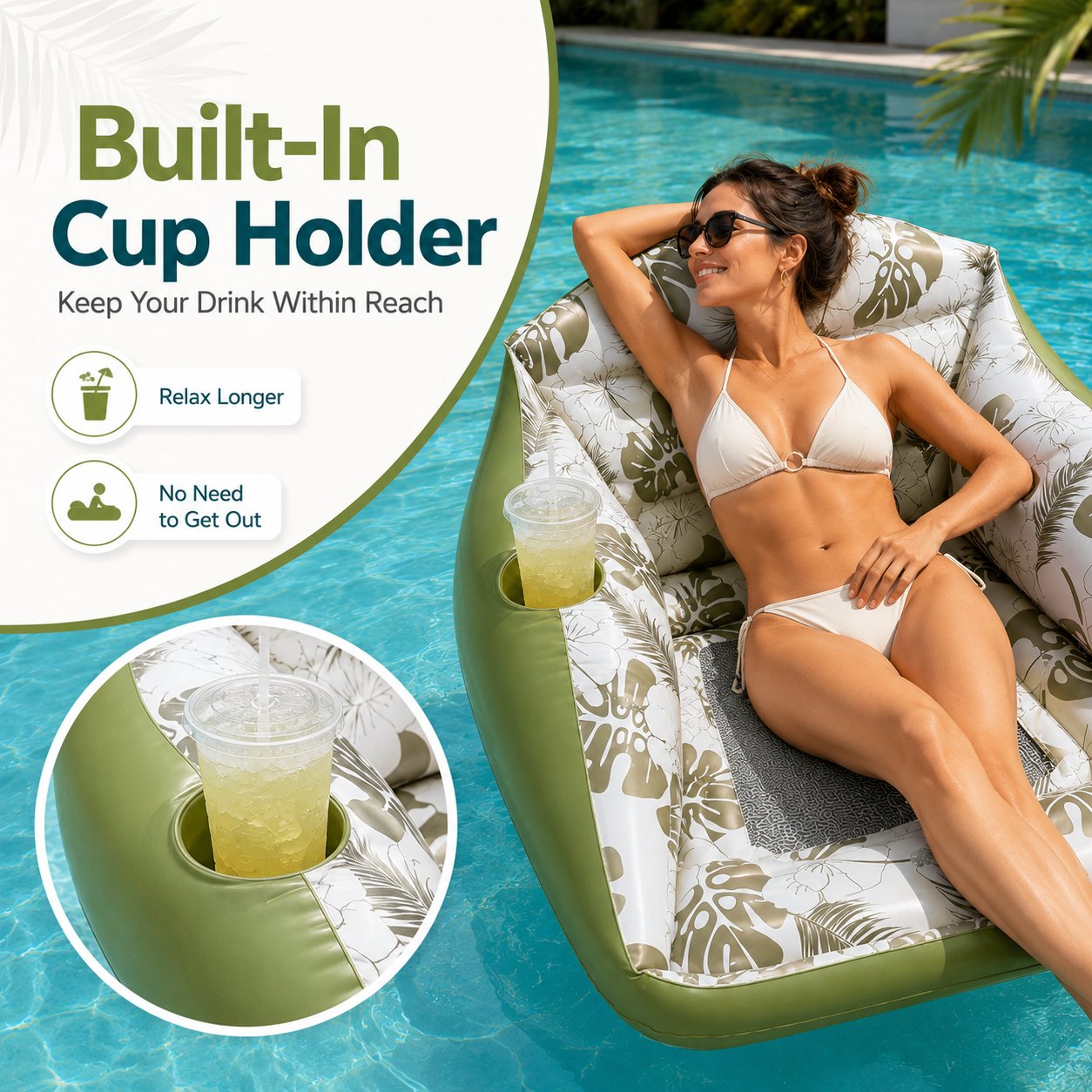🔥HOT SALE🔥🛋️ 3-in-1 Inflatable Pool Lounge Chair