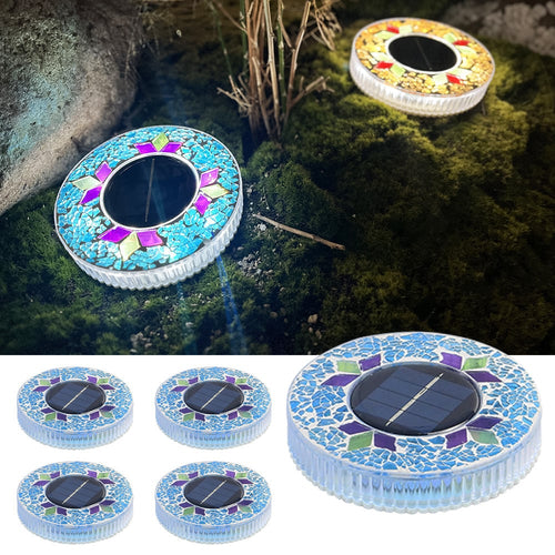 ✨Solar Outdoor Mosaic Disc Lights (4-Pack)