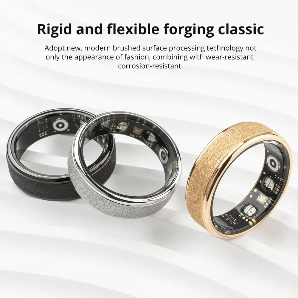 💍 Smart Ring 5ATM Waterproof  – Women & Couples Wearable Fitness Smart Ring with App Tracking | Stylish Tech Gift for Him & Her
