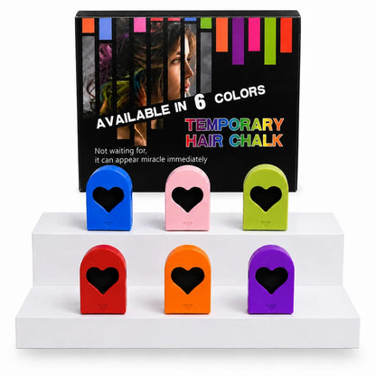 12-Color Temporary Hair Chalk Washable Clamp-On Applicators for Highlights