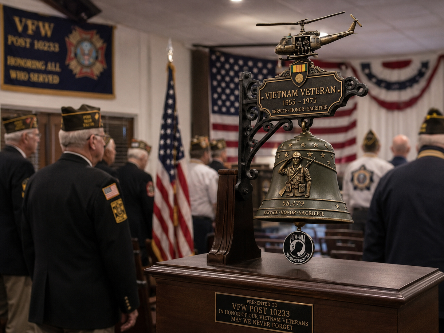 🔔 Last Day Promo: 50% OFF -Vietnam Veteran Tribute Wall Bell