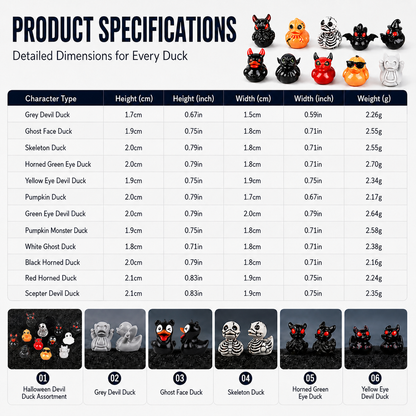 ⏰Mini Resin Ducks (Devil, Ghost, & Skeleton Designs)