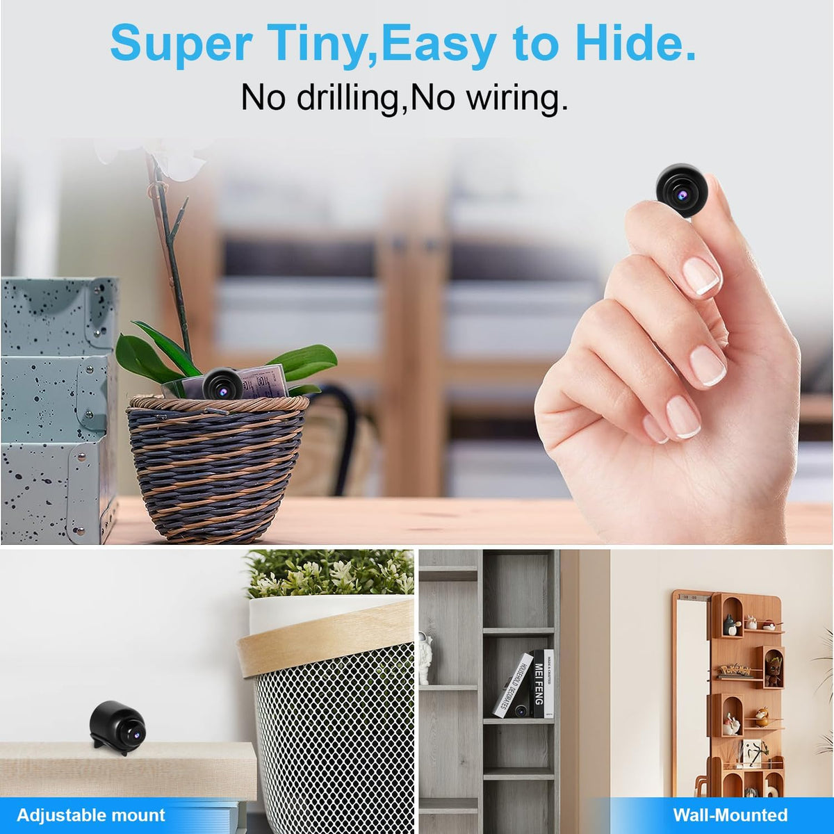 Smallest Wireless WiFi Camera,HD1080P Spy Camera,Smart Home Camera,Portable Baby Monitor Camera,Pet Camera with Night Vision,Motion Detection,Cloud Storage for Security with iOS Android APP