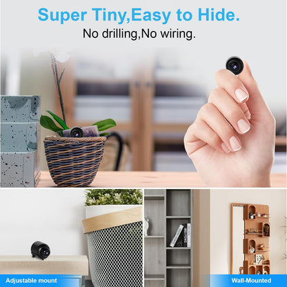 Smallest Wireless WiFi Camera,HD1080P Spy Camera,Smart Home Camera,Portable Baby Monitor Camera,Pet Camera with Night Vision,Motion Detection,Cloud Storage for Security with iOS Android APP
